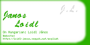 janos loidl business card